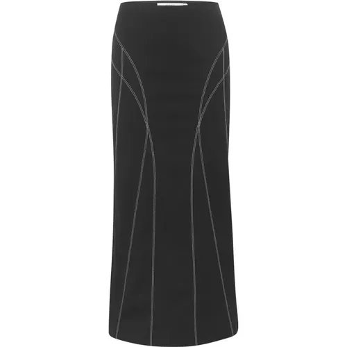 High-Waisted Skirt with Contrast Stitching , female, Sizes: XL, M, L, XS, S - Gestuz - Modalova