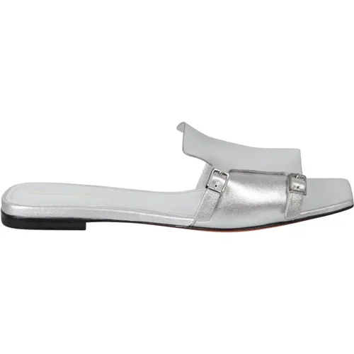 Stylish Leather Slide Sandals , female, Sizes: 4 UK, 3 UK, 4 1/2 UK - Santoni - Modalova