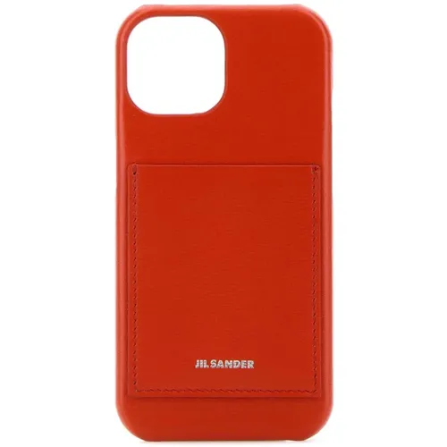 Rotes Leder iPhone Hülle - Jil Sander - Modalova