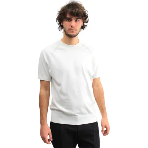 Weißes Rundhals-T-Shirt , Herren, Größe: M - Paolo Pecora - Modalova