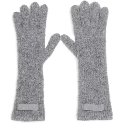 Dark Grey Alpaca Wool Gloves , female, Sizes: ONE SIZE - Jacquemus - Modalova