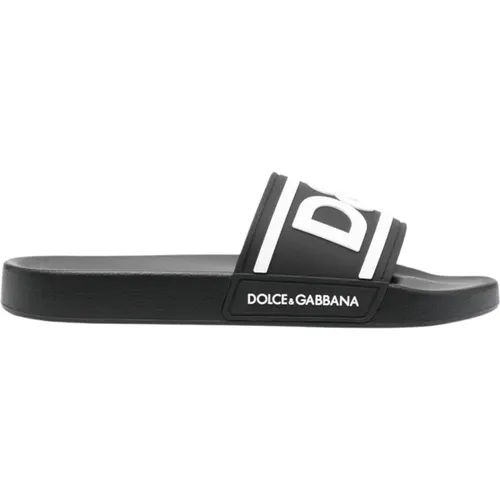 Logo-Print Sandals , male, Sizes: 10 UK, 8 UK, 11 UK, 7 UK - Dolce & Gabbana - Modalova