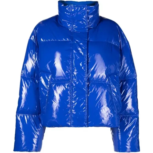 Blaue Leder Casual Jacke - STAND STUDIO - Modalova