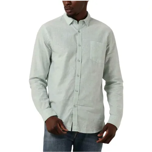 Leinen Melange Casual Shirt Mint , Herren, Größe: L - DSTREZZED - Modalova