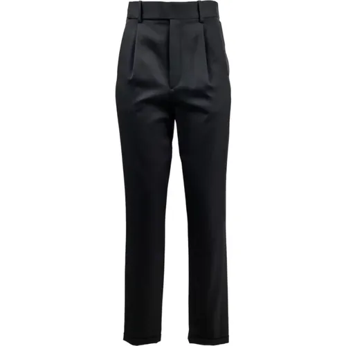 Wool Pants Art. 576644 - 1000 , female, Sizes: 2XL - Saint Laurent - Modalova