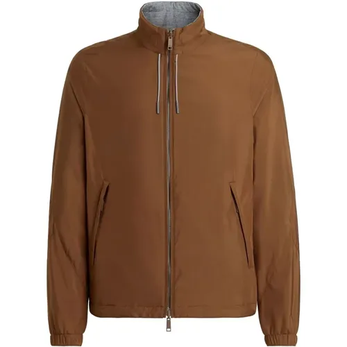 Hooded Zip Jacket with Pockets , male, Sizes: XL, L - Z Zegna - Modalova