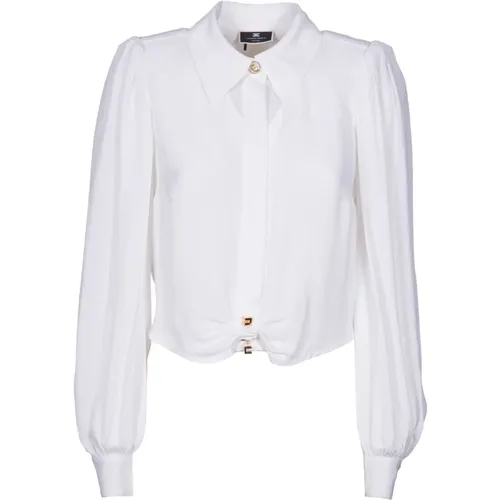 Shirts,Ivory Button-Up Bluse - Elisabetta Franchi - Modalova