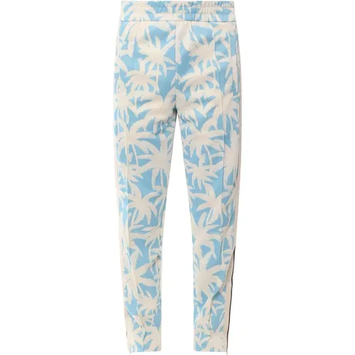 Blaue Sweatpants mit Seitenstreifen , Herren, Größe: L - Palm Angels - Modalova