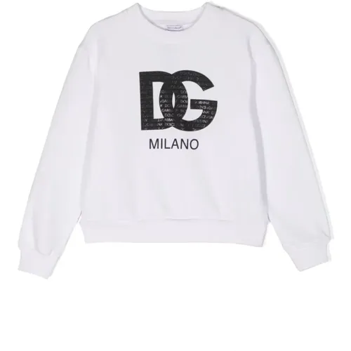 Weiße Sweaters mit Logo-Print - Dolce & Gabbana - Modalova