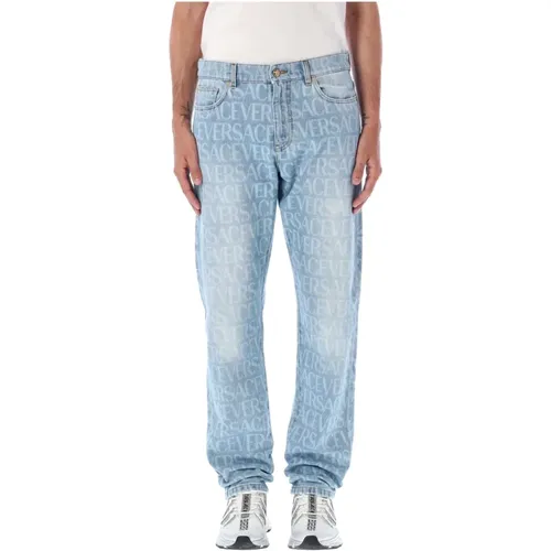 Herrenbekleidung Jeans Hellblau Aw23 - Versace - Modalova