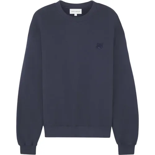 Bestickter Foxy Patch Baumwollpullover , Herren, Größe: XL - Maison Kitsuné - Modalova