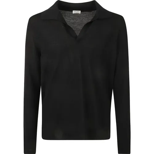 Schwarze Polo T-Shirts und Polos - Saint Laurent - Modalova