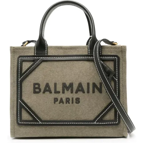 Tote Tasche mit besticktem Logo - Balmain - Modalova