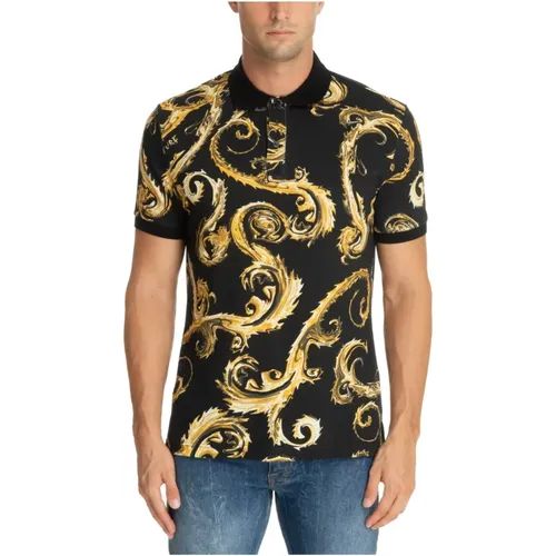 Abstract Multicolour Polo Shirt Logo , male, Sizes: M, S - Versace Jeans Couture - Modalova