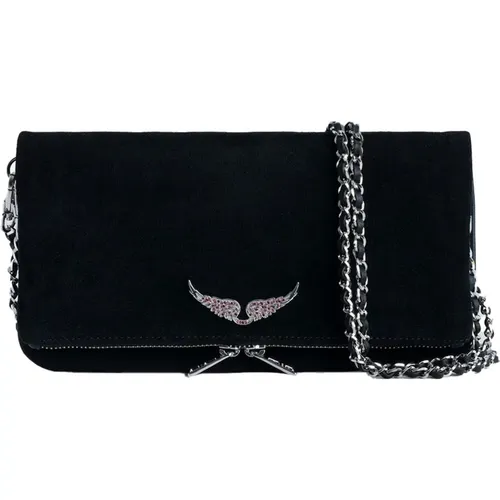 Rock Suede Party Clutch , female, Sizes: ONE SIZE - Zadig & Voltaire - Modalova