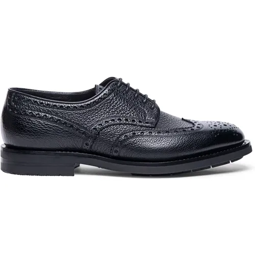 Klassischer Leder Brogue Derby Schuh - Santoni - Modalova