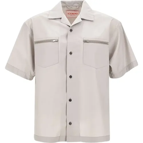 Poplin Shirt Short Sleeves , male, Sizes: L, S, M - Iceberg - Modalova