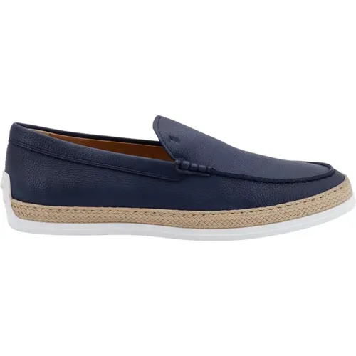 Blaue Loafer Schuhe mit Gesteppten Profilen , Herren, Größe: 40 1/2 EU - TOD'S - Modalova