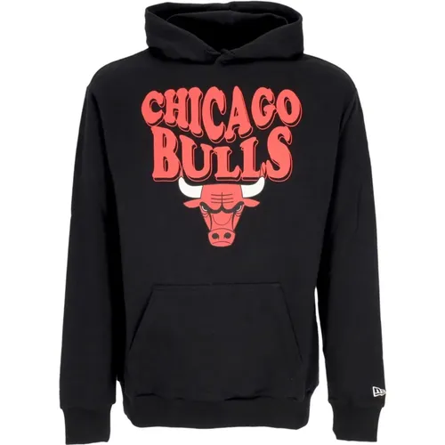 Chicago Bulls Script Hoodie Schwarz/Rot , Herren, Größe: L - new era - Modalova