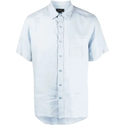 Linen short sleeve shirt , male, Sizes: 2XL, XL - Vince - Modalova