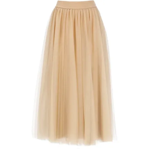 Tulle Skirt Elastic Waist Flared , female, Sizes: S - Fabiana Filippi - Modalova