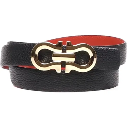 Reversible Leather Belt Red Gold , female, Sizes: 85 CM, 95 CM, 80 CM, 100 CM, 90 CM - Salvatore Ferragamo - Modalova