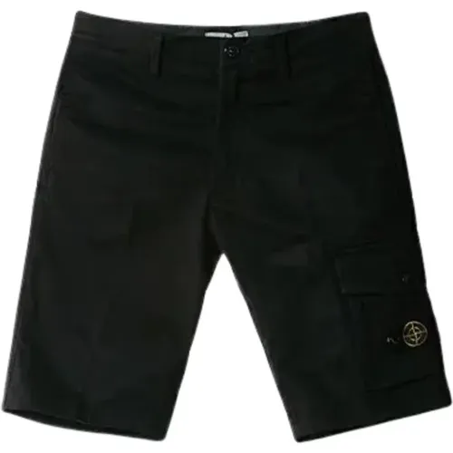 Schwarze Cargo Bermuda Shorts - Stone Island - Modalova