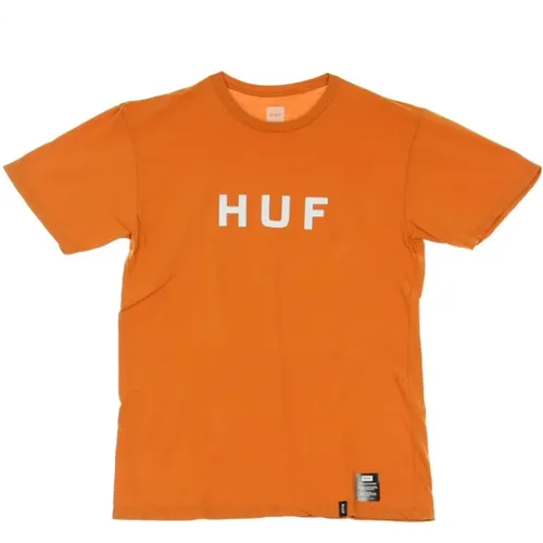 Essentials Logo Rust Streetwear T-Shirt - HUF - Modalova
