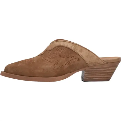 City-Western Stil Cognac Mules , Damen, Größe: 37 EU - Alpe - Modalova