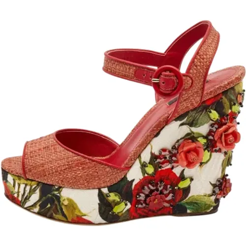 Pre-owned Raffia sandals , female, Sizes: 7 UK - Dolce & Gabbana Pre-owned - Modalova