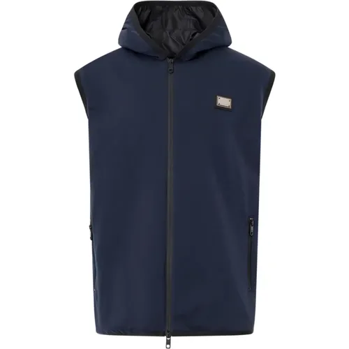Sleeveless Hooded Jacket , male, Sizes: L, M - Dolce & Gabbana - Modalova