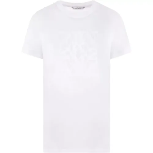 Cotton Logo Embroidered T-shirt , female, Sizes: S - Max Mara - Modalova