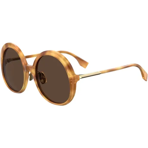 Stylish Sonnenbrillen Blonde Havana/ , Damen, Größe: 57 MM - Fendi - Modalova