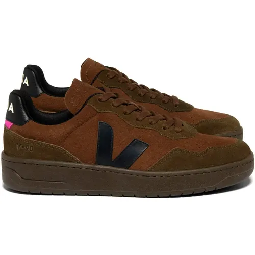 Ethical Wildleder Sneakers Walnuss Schwarz , Herren, Größe: 37 1/2 EU - Veja - Modalova