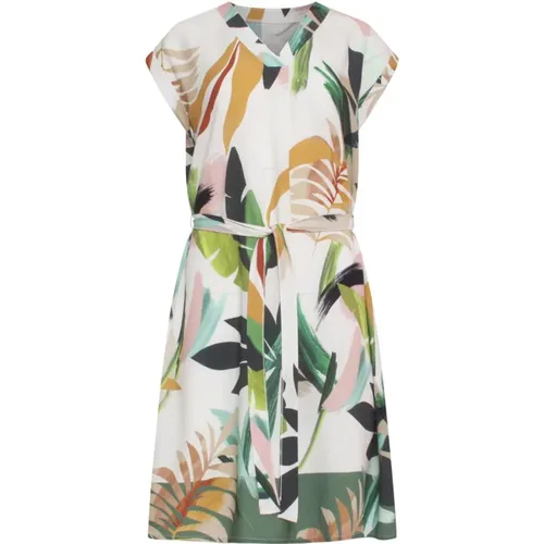 Sommerkleid mit Tropischem Blätterdruck , Damen, Größe: XL - Smashed Lemon - Modalova