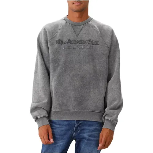 Grauer Crewneck Pullover Iron Gate , Herren, Größe: S - New Amsterdam Surf Association - Modalova