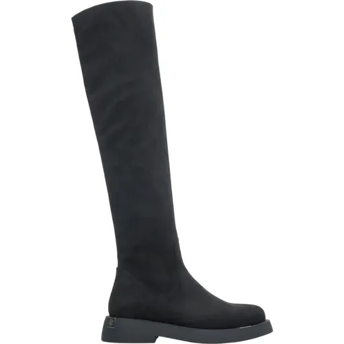 Women`s Velour Knee-High Boots Er00113851 , female, Sizes: 5 UK, 3 UK, 6 UK, 4 UK - Estro - Modalova