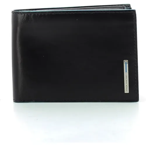 Wallet with Blue Square Portamonete , male, Sizes: ONE SIZE - Piquadro - Modalova