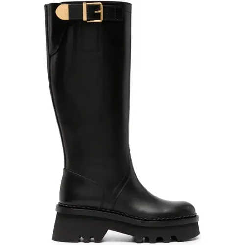 Knee-High Leather Boots , female, Sizes: 7 UK, 3 UK, 4 UK - Chloé - Modalova
