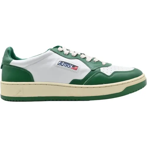 White Green Low Top Sneakers , male, Sizes: 9 UK, 8 UK - Autry - Modalova