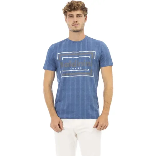 Elegantes Blaues Kurzarm-T-Shirt , Herren, Größe: S - Baldinini - Modalova