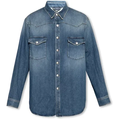 Harkgate denim shirt , Herren, Größe: M - Burberry - Modalova