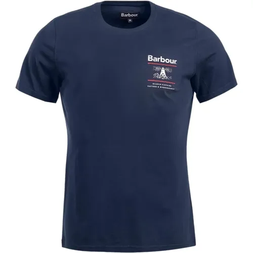 Klassisches Crew Neck Reed T-Shirt , Herren, Größe: L - Barbour - Modalova