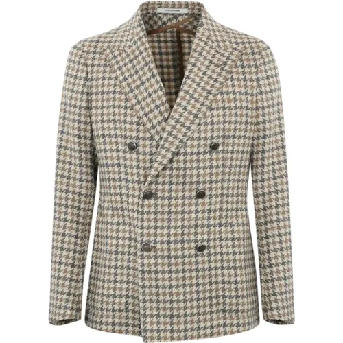 Double-Breasted Wool and Cashmere Jacket , male, Sizes: L - Tagliatore - Modalova