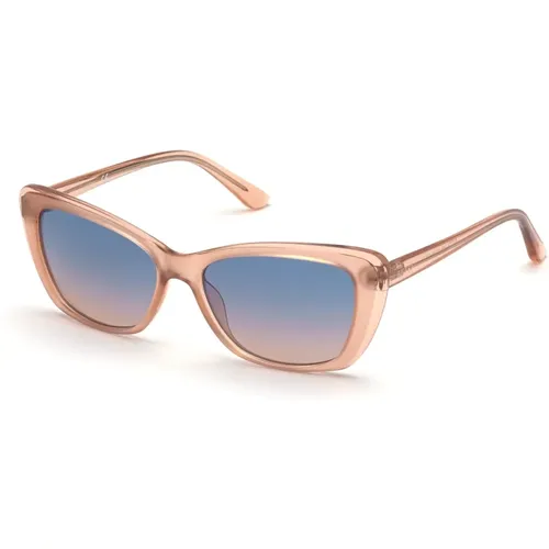 Stilvolle Gradient Blaue Sonnenbrille , Damen, Größe: 55 MM - Guess - Modalova