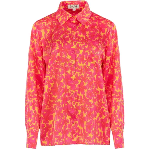 Oversized Silk Hibiscus Print Shirt , female, Sizes: XS, L, M, S, XL - Jaaf - Modalova