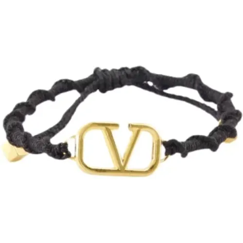 Metallic Logo Bracelet Adjustable Cord , male, Sizes: ONE SIZE - Valentino Garavani - Modalova