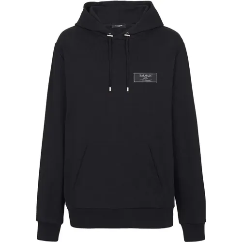 Pierre Label Hoodie Size: XL, colour: , male, Sizes: L - Balmain - Modalova