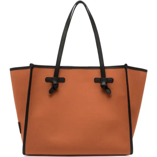 Canvas Bicolore Tote mit Lederbesatz - Gianni Chiarini - Modalova