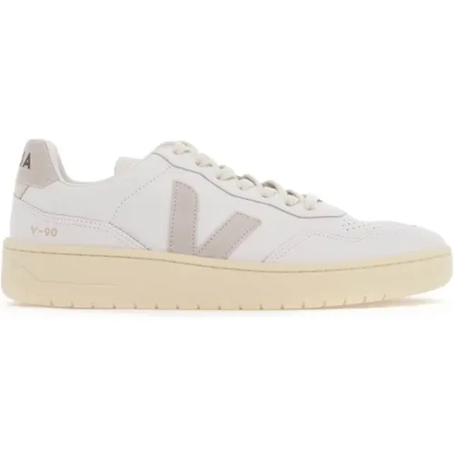 Traced Leather Sneakers with Iconic V , female, Sizes: 7 UK, 5 UK, 4 UK, 3 UK, 6 UK - Veja - Modalova